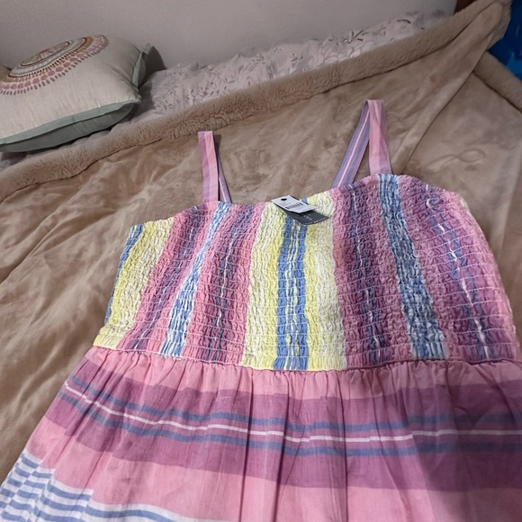 NWT Lane Bryant Smocked Multicolor Striped Maxi Dress 14/16 - Picture 2 of 9